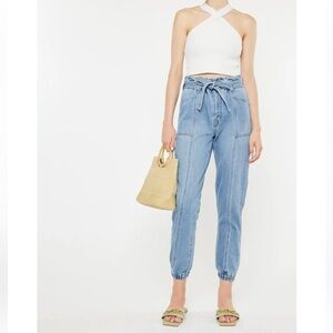 Kancan Zhuri Paperbag Denim Jogger Pants Blue XL J